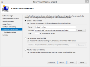 New Virtual Machine Wizard - Connect Virtual Hard Disk