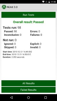 NUnit Tests on Android