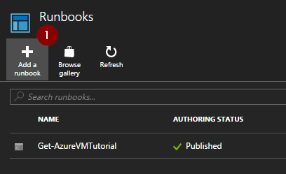 Add Runbook - Microsoft Azure